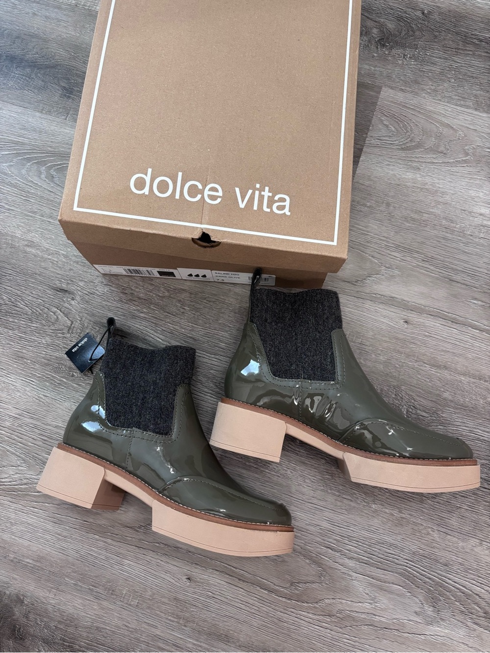 Dolce Vita saline h2o dark olive waterproof boots size 7.5